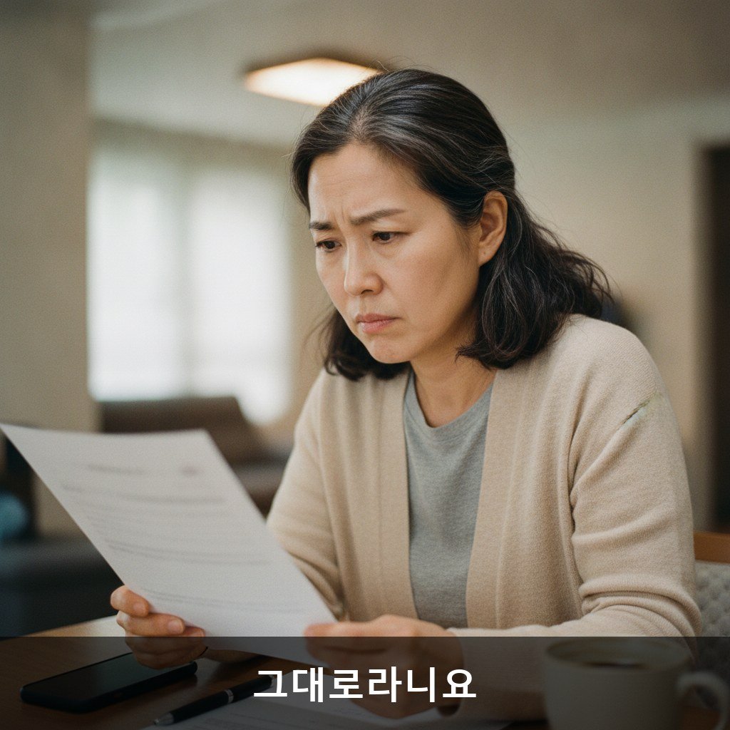 장기요양인정서를 들고 등급 재판정을 고민하는 50대 딸