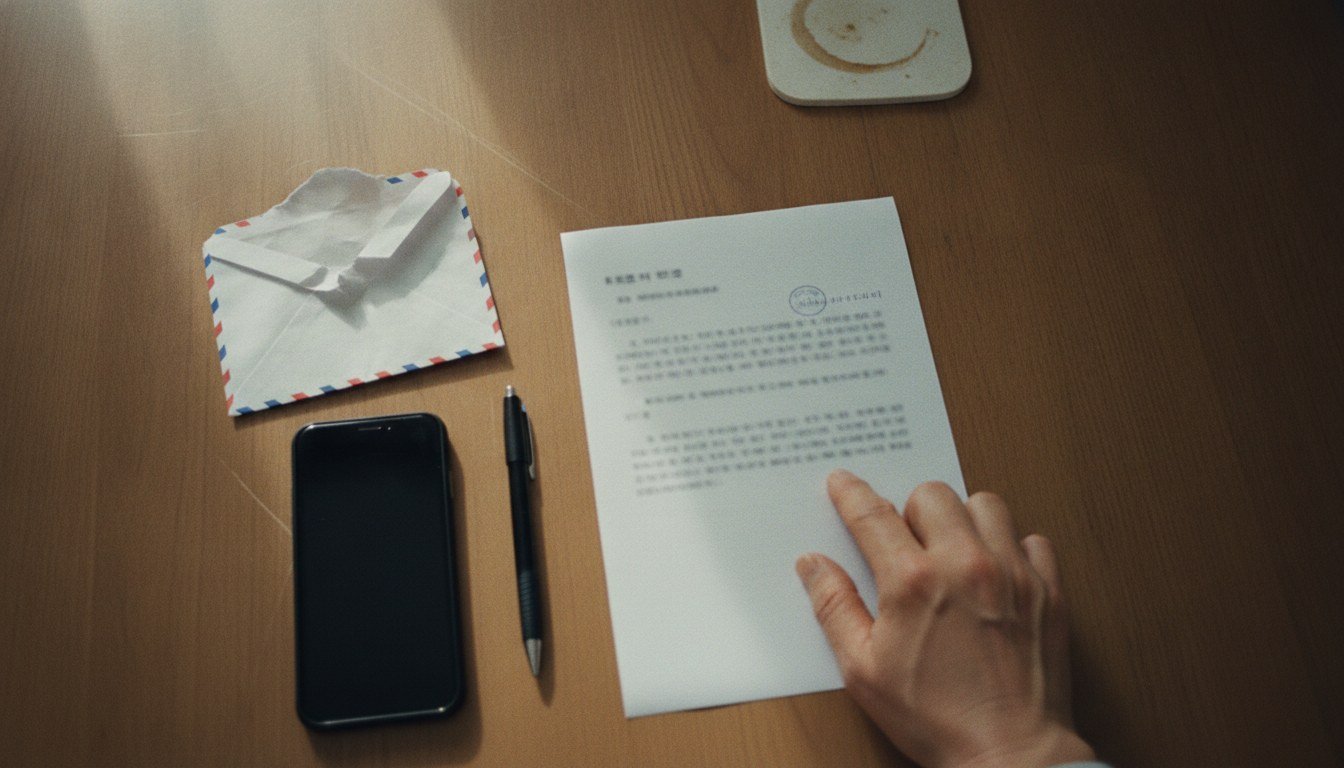 공단에서 온 결과 통보서를 펼쳐 판정 근거를 확인하는 보호자